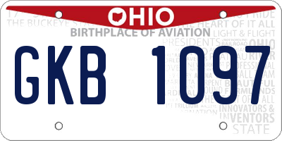 OH license plate GKB1097