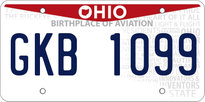 OH license plate GKB1099