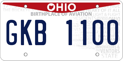 OH license plate GKB1100