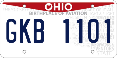 OH license plate GKB1101