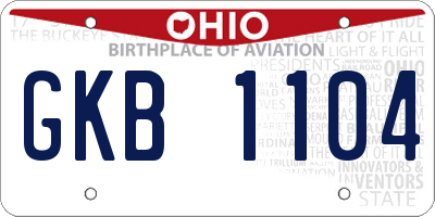 OH license plate GKB1104