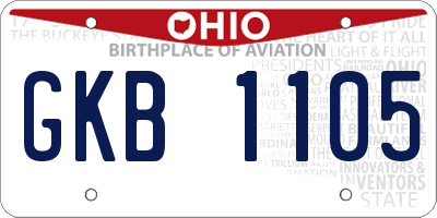 OH license plate GKB1105