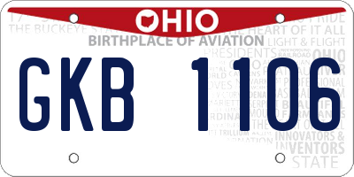 OH license plate GKB1106