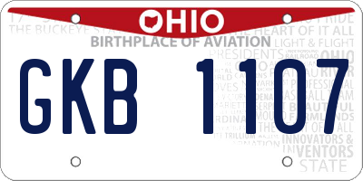 OH license plate GKB1107