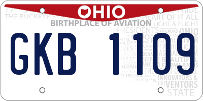 OH license plate GKB1109