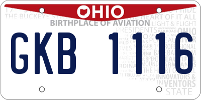 OH license plate GKB1116
