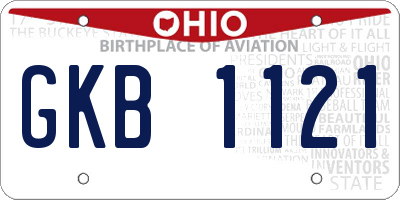 OH license plate GKB1121