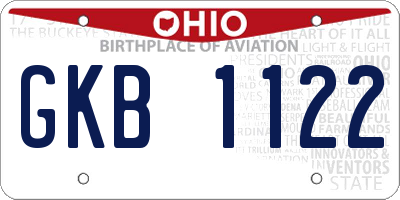 OH license plate GKB1122