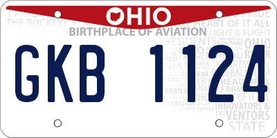 OH license plate GKB1124