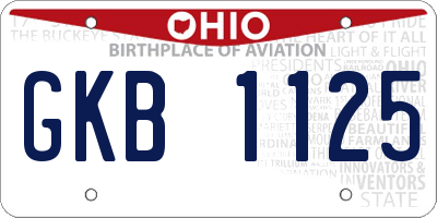 OH license plate GKB1125