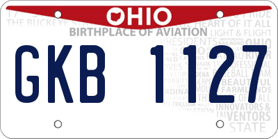 OH license plate GKB1127
