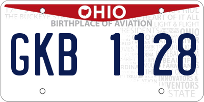 OH license plate GKB1128
