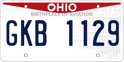 OH license plate GKB1129