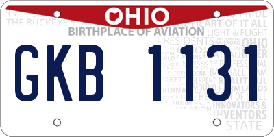 OH license plate GKB1131