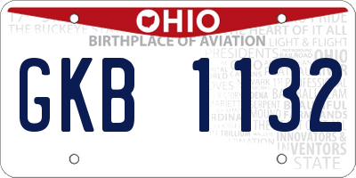 OH license plate GKB1132
