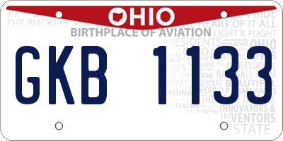 OH license plate GKB1133