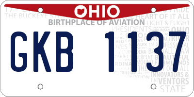 OH license plate GKB1137
