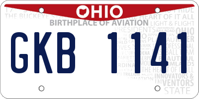 OH license plate GKB1141