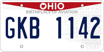 OH license plate GKB1142