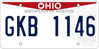 OH license plate GKB1146