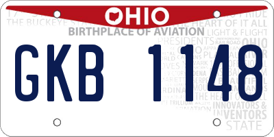 OH license plate GKB1148