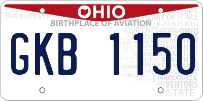 OH license plate GKB1150