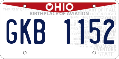 OH license plate GKB1152