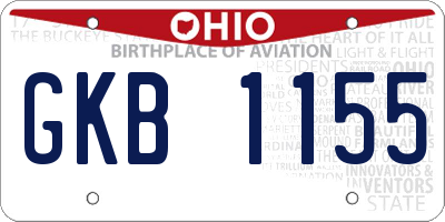 OH license plate GKB1155