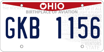 OH license plate GKB1156