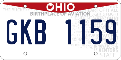 OH license plate GKB1159