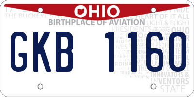 OH license plate GKB1160