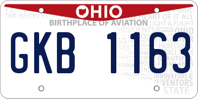 OH license plate GKB1163
