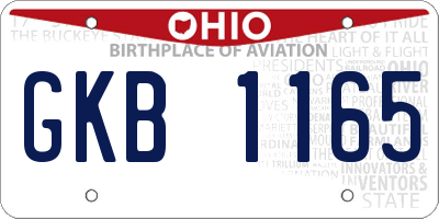 OH license plate GKB1165