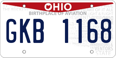 OH license plate GKB1168