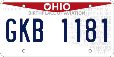 OH license plate GKB1181