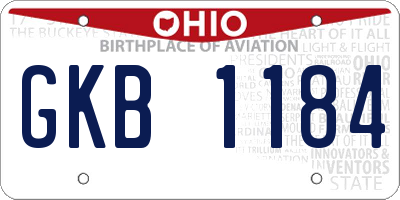 OH license plate GKB1184