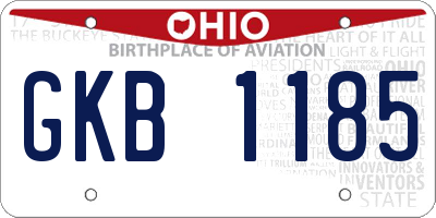 OH license plate GKB1185