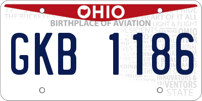 OH license plate GKB1186
