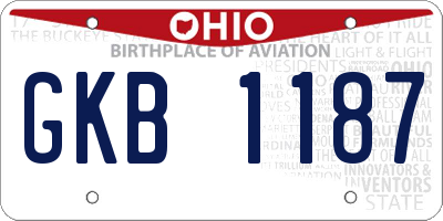 OH license plate GKB1187