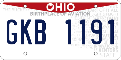 OH license plate GKB1191