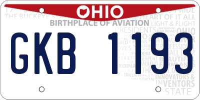 OH license plate GKB1193