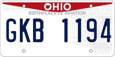 OH license plate GKB1194