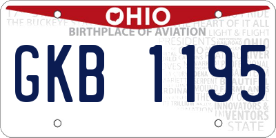 OH license plate GKB1195
