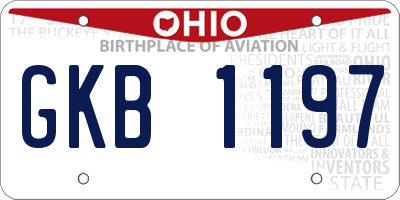 OH license plate GKB1197