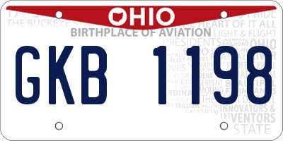 OH license plate GKB1198