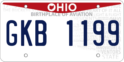 OH license plate GKB1199