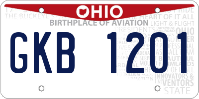 OH license plate GKB1201
