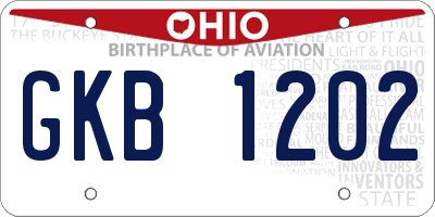 OH license plate GKB1202