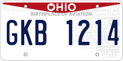 OH license plate GKB1214