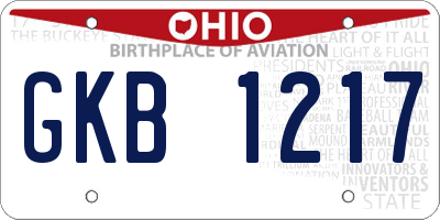 OH license plate GKB1217